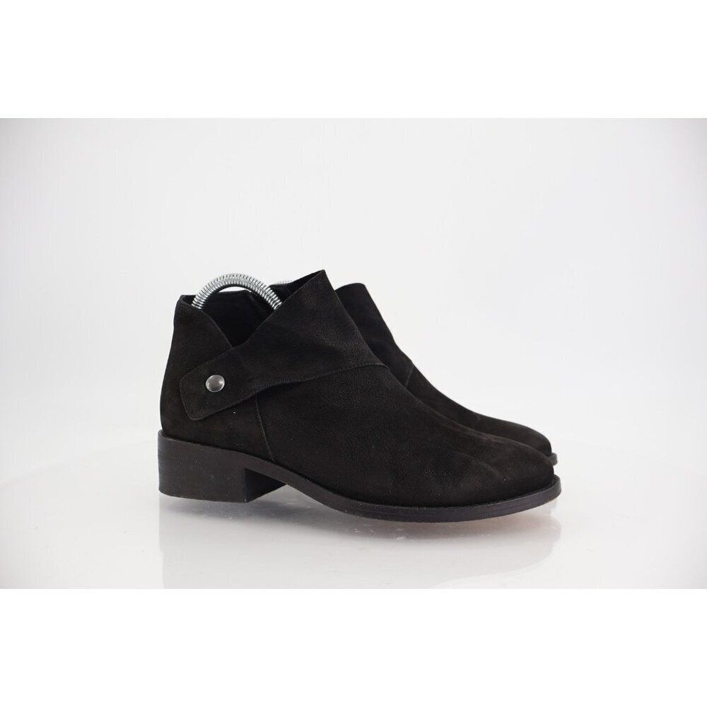 Eileen Fisher Women's Billie Boot Size 7.5 Black Tumbled Nubuck Bootie Ankle